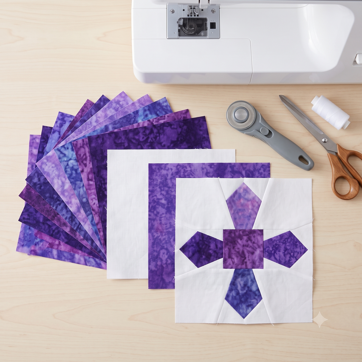 Flower Quilt Pattern PDF | Layer Cake Quilt with Lace Style Border | 60 x 80 inch Throw | Intermediate Quilting Pattern | Instant Download
