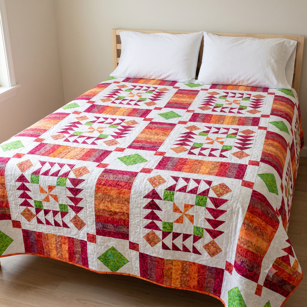 Flying Geese Medallion Quilt β Two-Size PDF Quilt Pattern