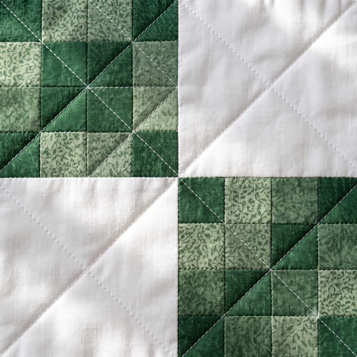 Green Four Patch Quilt Pattern | Beginner Scrap Quilt PDF | Lap & Baby Size | Charm Square Friendly