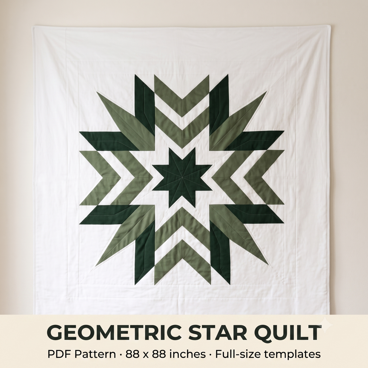 Geometric Star Quilt Pattern — PDF Quilt Pattern
