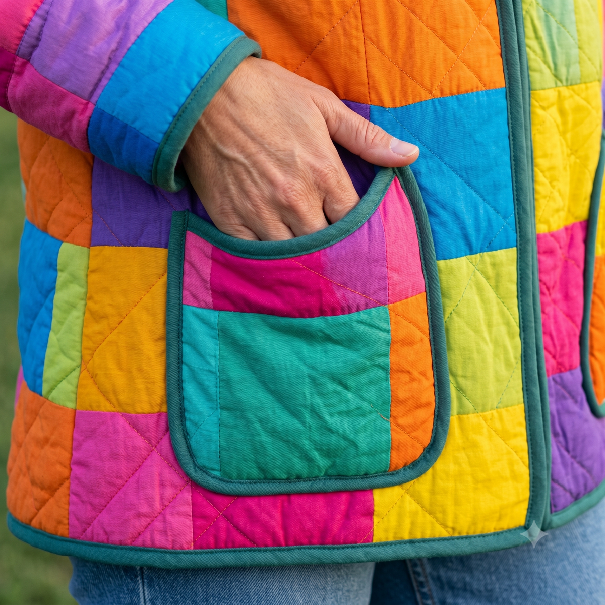 Patchwork Quilt Coat Sewing Pattern PDF | Hooded Quilted Jacket | Scrap Busting Long Coat | Instant Download