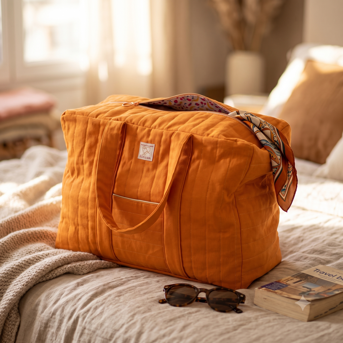 Sac Week-end Sewing Pattern β PDF Quilted Weekender Bag Pattern β Overnight Travel Duffle Bag with Zip β 44Γ33Γ20 cm β A4 Print at Home β Instant Download