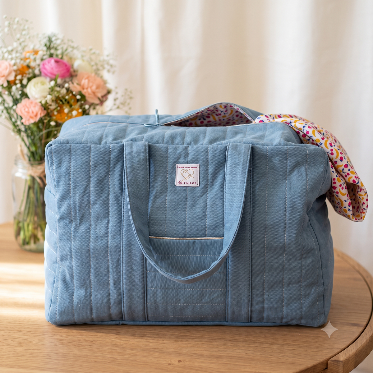 Sac Week-end Sewing Pattern β PDF Quilted Weekender Bag Pattern β Overnight Travel Duffle Bag with Zip β 44Γ33Γ20 cm β A4 Print at Home β Instant Download