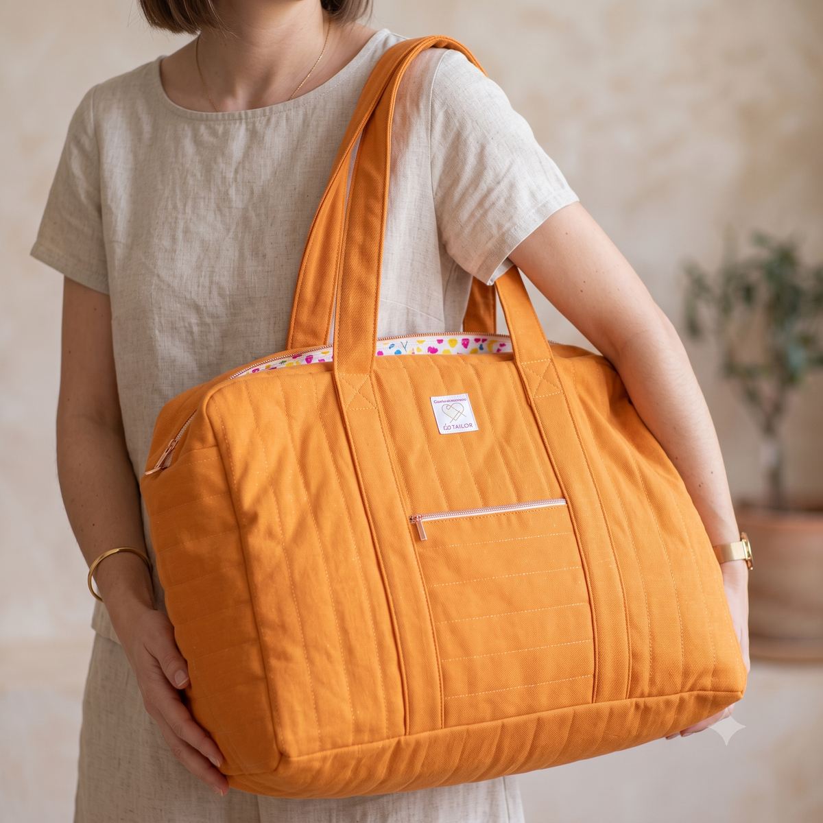 Sac Week-end Sewing Pattern β PDF Quilted Weekender Bag Pattern β Overnight Travel Duffle Bag with Zip β 44Γ33Γ20 cm β A4 Print at Home β Instant Download