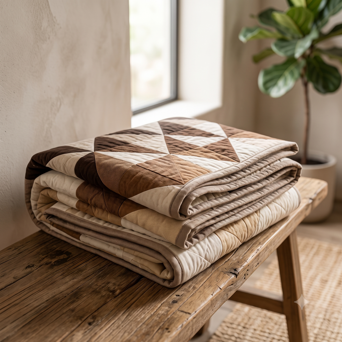 Checker Fade Quilt Pattern PDF | Beginner-Friendly HST Quilt | Modern Boho Ombré, Neutral Brown & Cream | Baby, Throw & Twin | Instant Download
