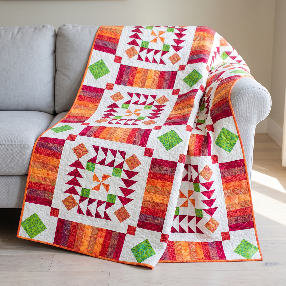 Flying Geese Medallion Quilt — Two-Size PDF Quilt Pattern