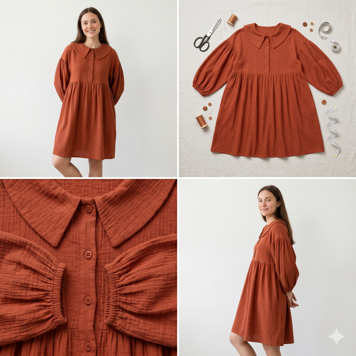🍂 Oversized Smock Dress Sewing Pattern