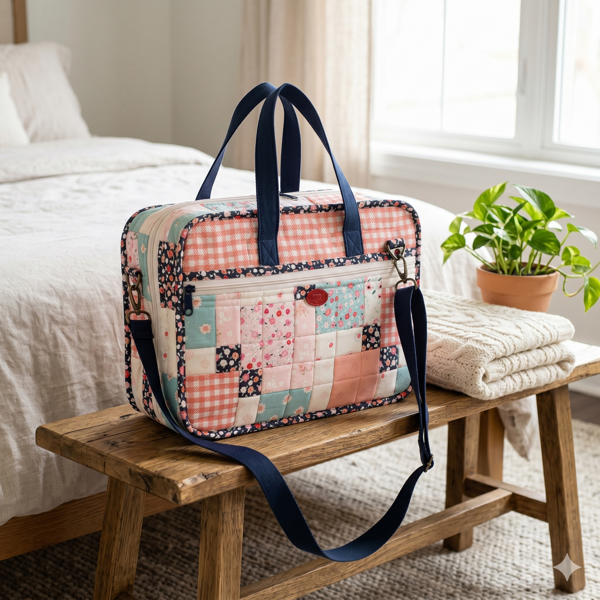 🧳 Patchwork Quilted Travel Bag Sewing Pattern