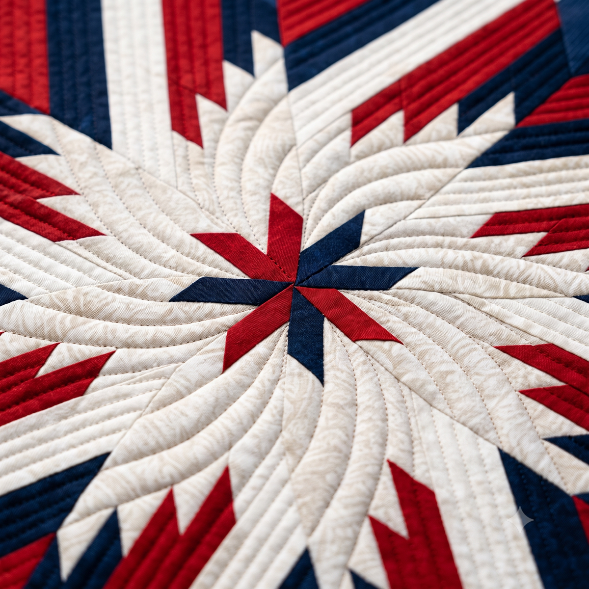 Ironbound Compass Star Quilt Pattern – Liberation Day - Patriotic Red White Blue Quilt PDF