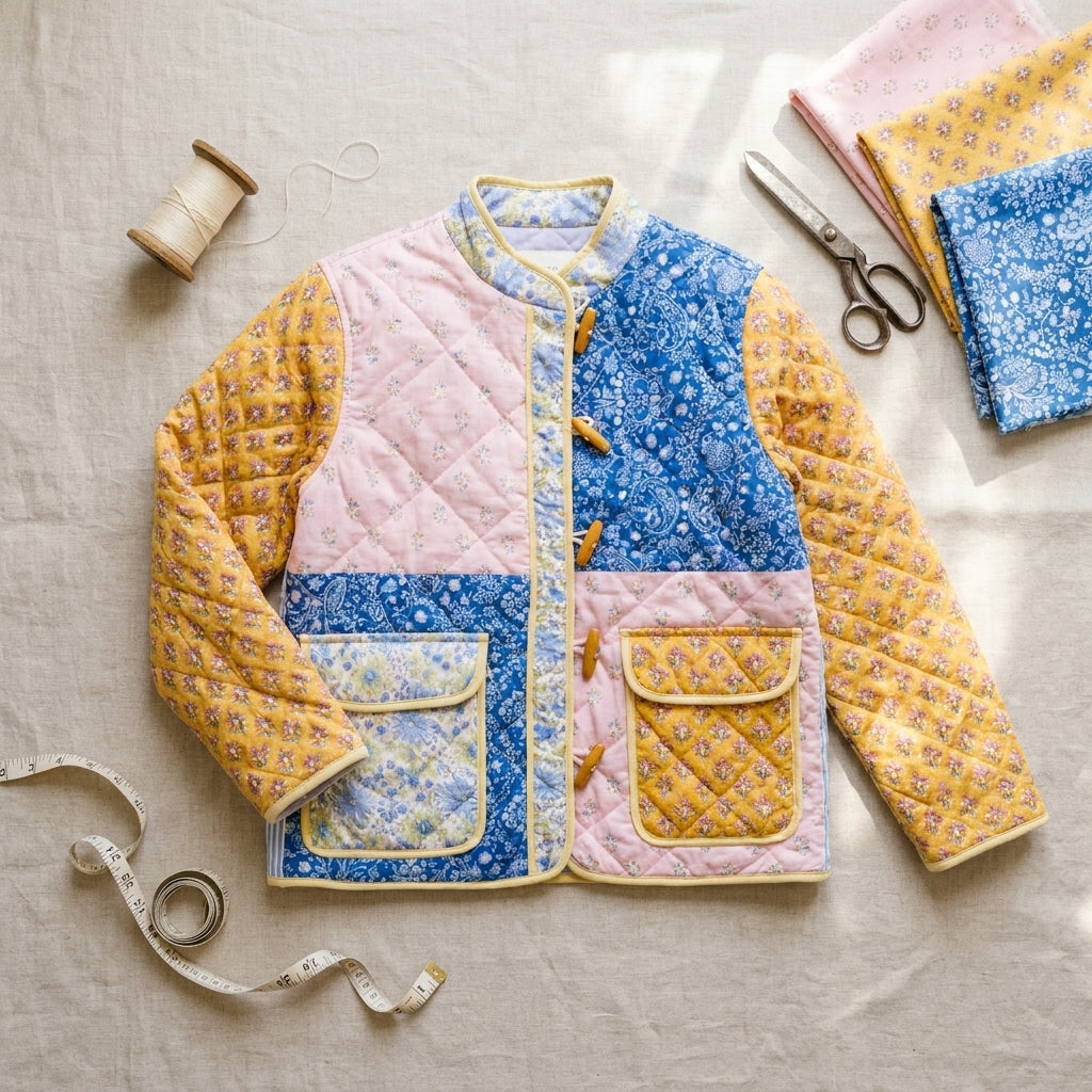 🌸 Patchwork Quilted Jacket Sewing Pattern Pdf