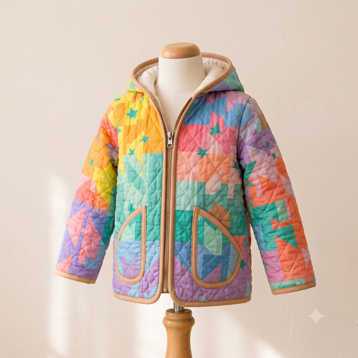 Kids Quilted Hoodie Jacket Sewing Pattern | 12 Sizes, 6 Months to 12 Years | PDF | A0, A4 & US Letter