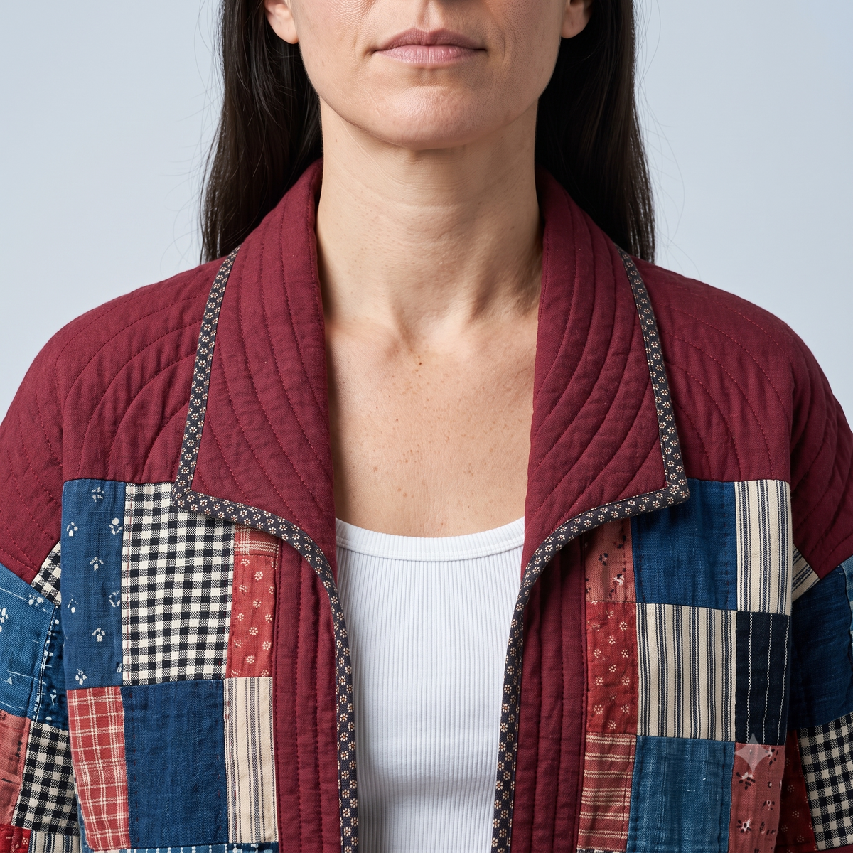 Patchwork Quilt Jacket Sewing Pattern PDF, Kimono Coat Pattern, Quilted Jacket, Digital Sewing Pattern, XS-XL