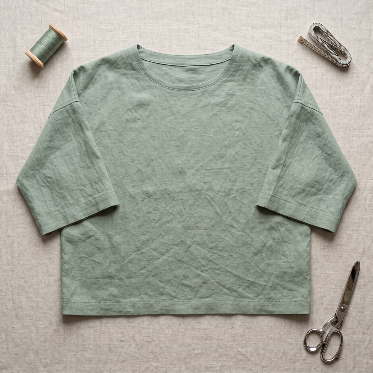 Linen Top Sewing Pattern PDF, Boxy Drop Shoulder Blouse, Easy Beginner Summer Top, Round Neck Loose Fit, XS-XXXL, Instant Download