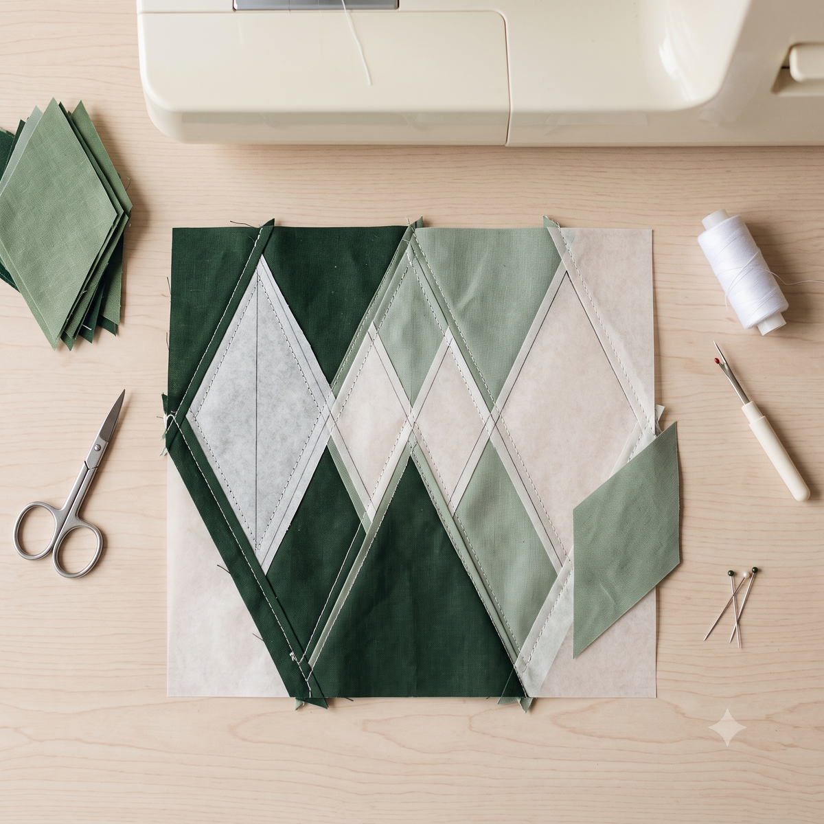 Geometric Star Quilt Pattern — PDF Quilt Pattern