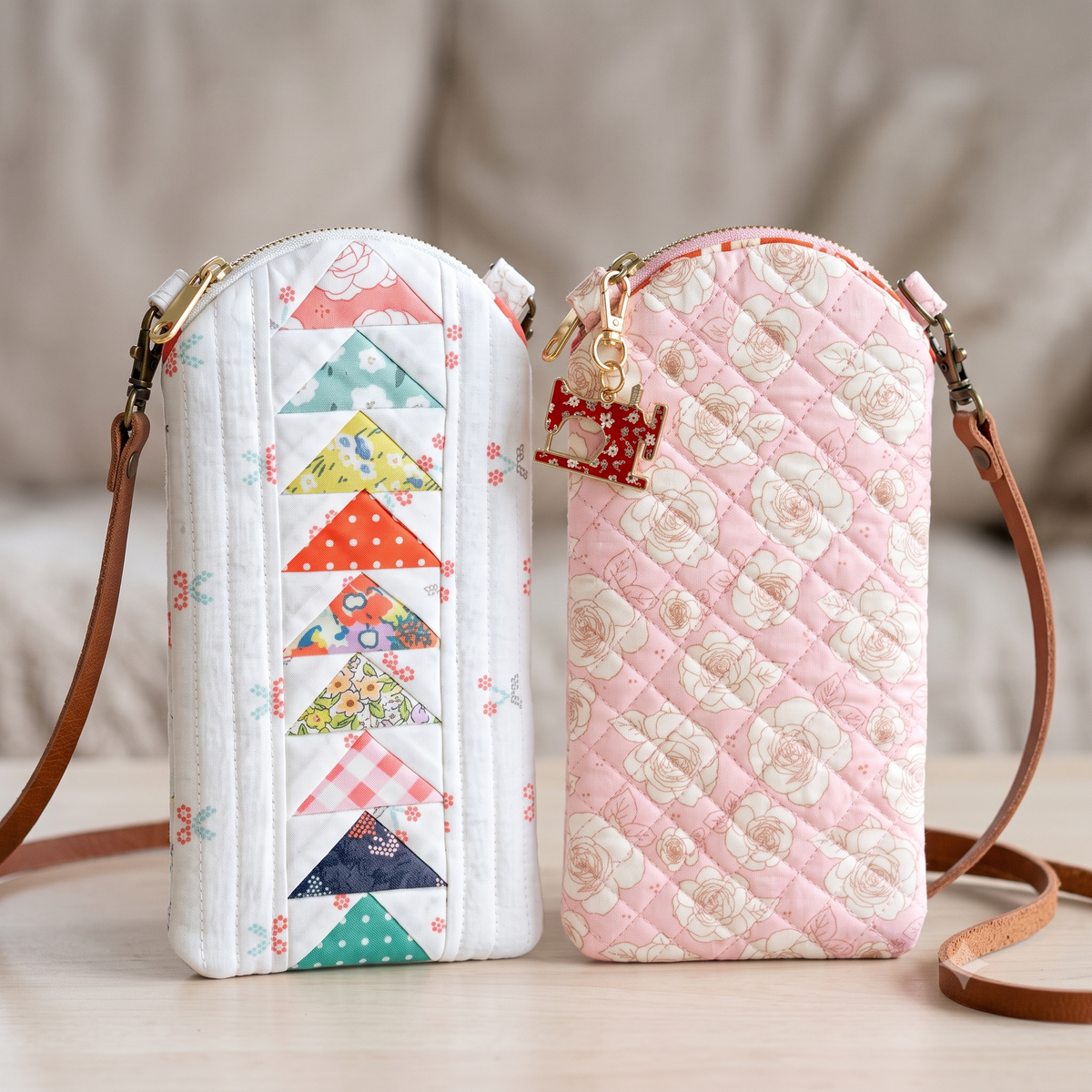 Phone Bag PDF Sewing Pattern, Quilted Crossbody Phone Pouch Pattern, Slim Phone Purse Pattern, Instant Download