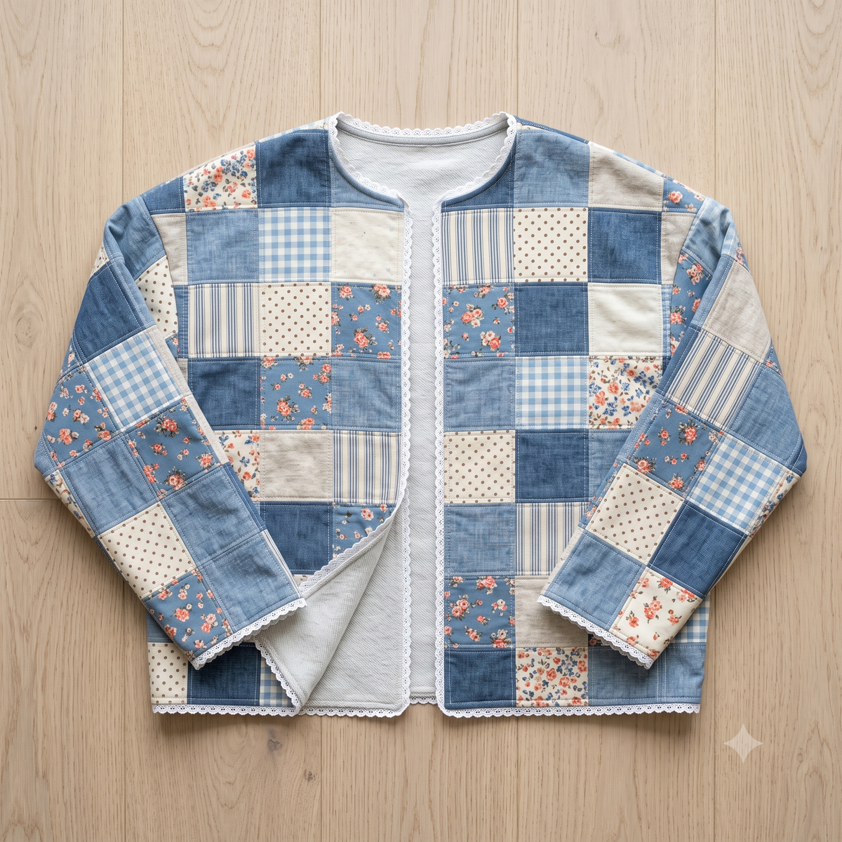 Patchwork Sweatshirt Jacket Sewing Pattern PDF | Beginner Quilted Jacket Tutorial | Charm Pack Project | Sizes S-XXL | Instant Download