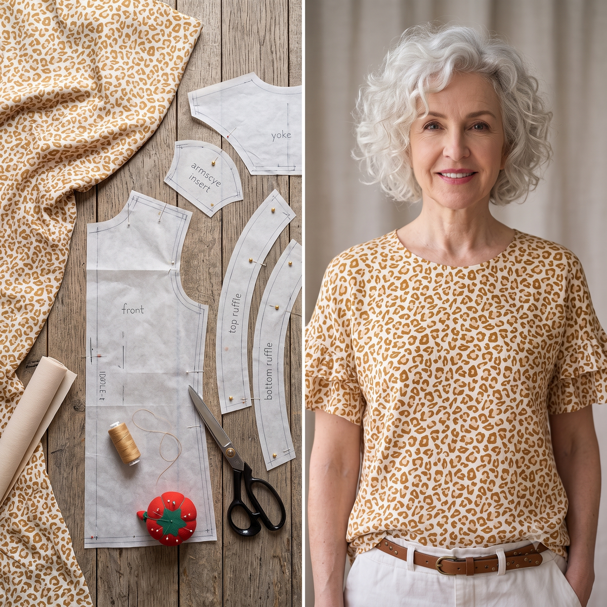IDOLE Blouse Sewing Pattern PDF, Dropped Armhole Top & Dress, Round or Boat Neck, 18 Variations, Video Tutorial, Bilingual FR/EN, Sizes 32–52