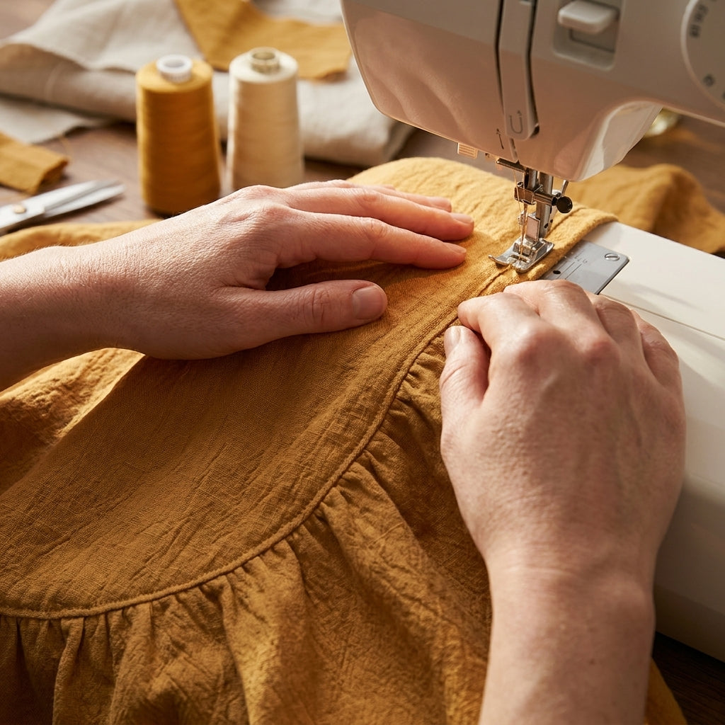 🌾 Mustard Linen Dress Sewing Pattern