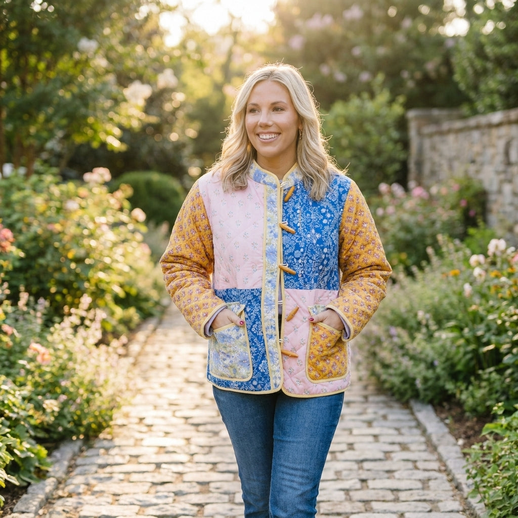 🌸 Patchwork Quilted Jacket Sewing Pattern Pdf
