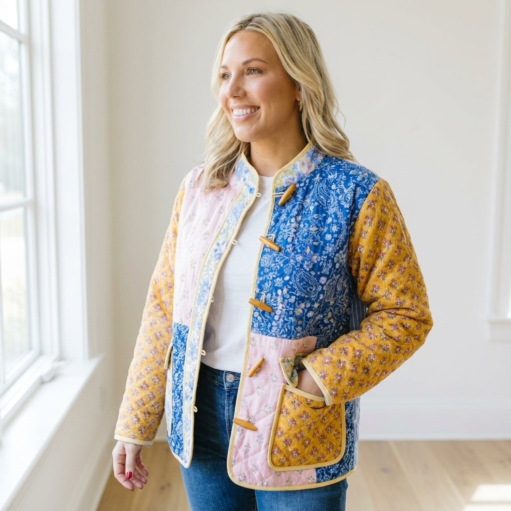 🌸 Patchwork Quilted Jacket Sewing Pattern Pdf