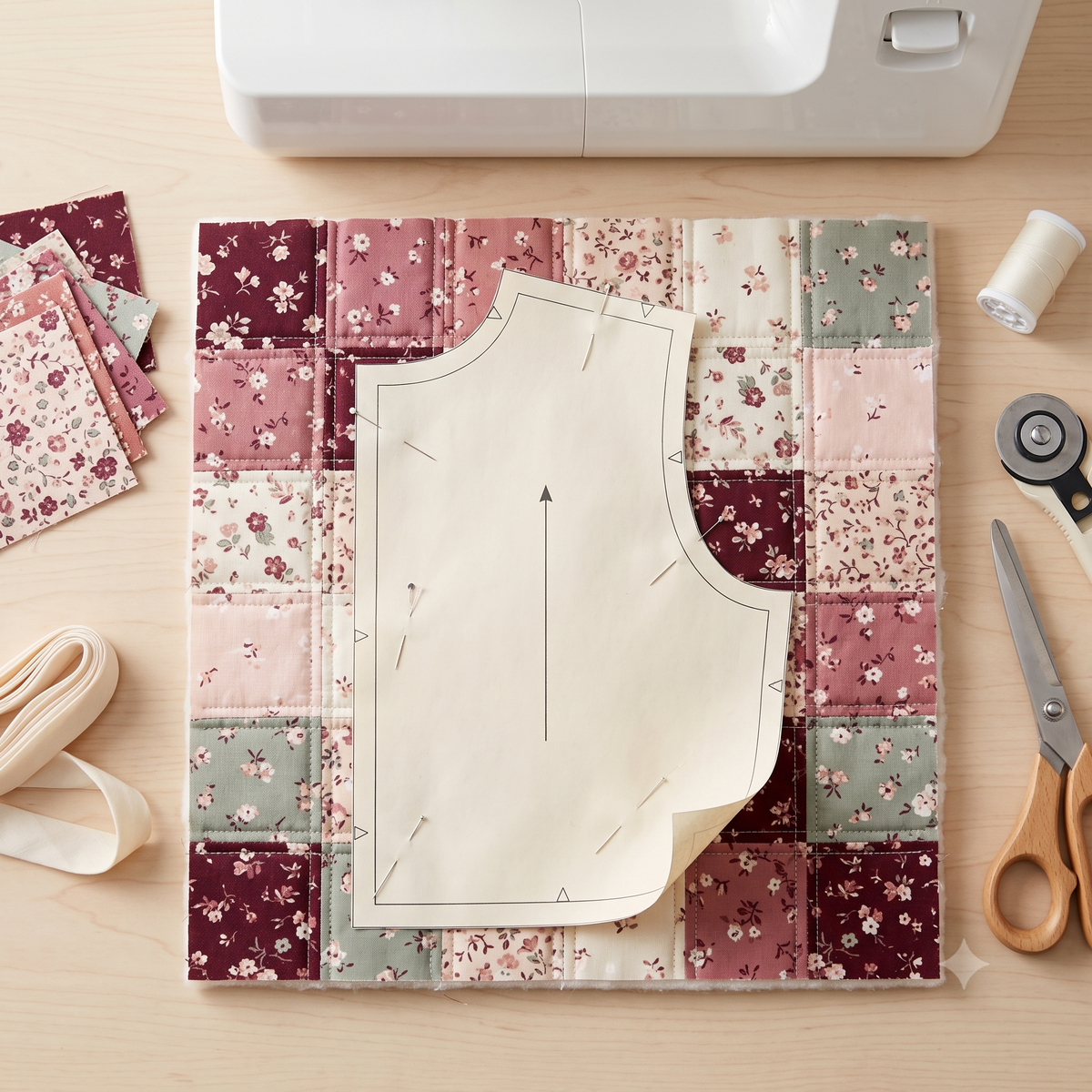 Patchwork Quilt Jacket Sewing Pattern PDF | Scrap Busting Quilt Coat | Stand Collar, Patch Pockets