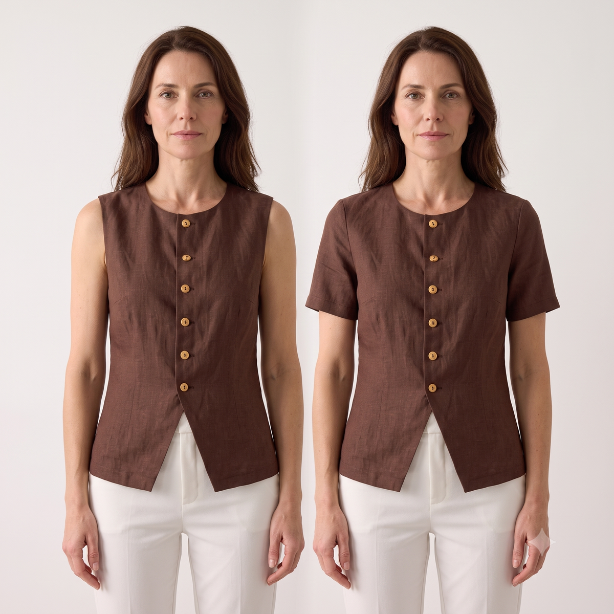 The Linen Vest Top — PDF Sewing Pattern | Sleeveless & Short Sleeve, 2 Options Included